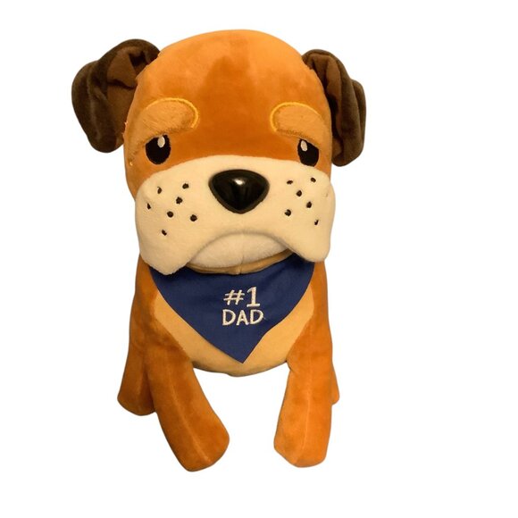 Hallmark Plush "No. 1 Dad" Boxer Puppy Dog Stuffed Animal Toy 9" - Picture 8 of 8